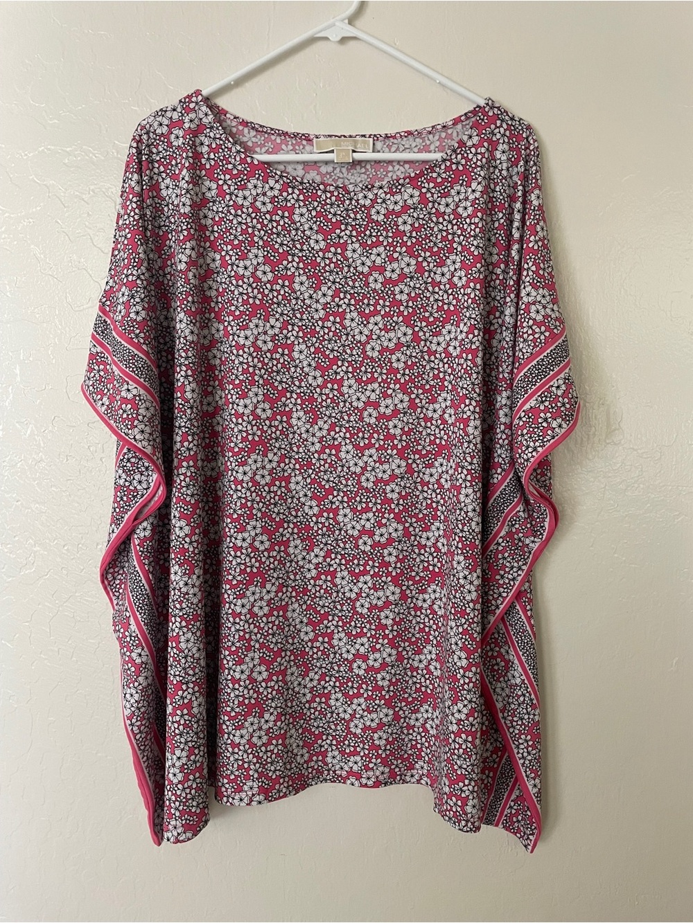 Michael Kors Pink Floral Border-Trim Tunic